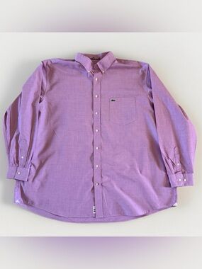 Lacoste Men’s Mauve Button Down Long Sleeve Shirt Size 2XL